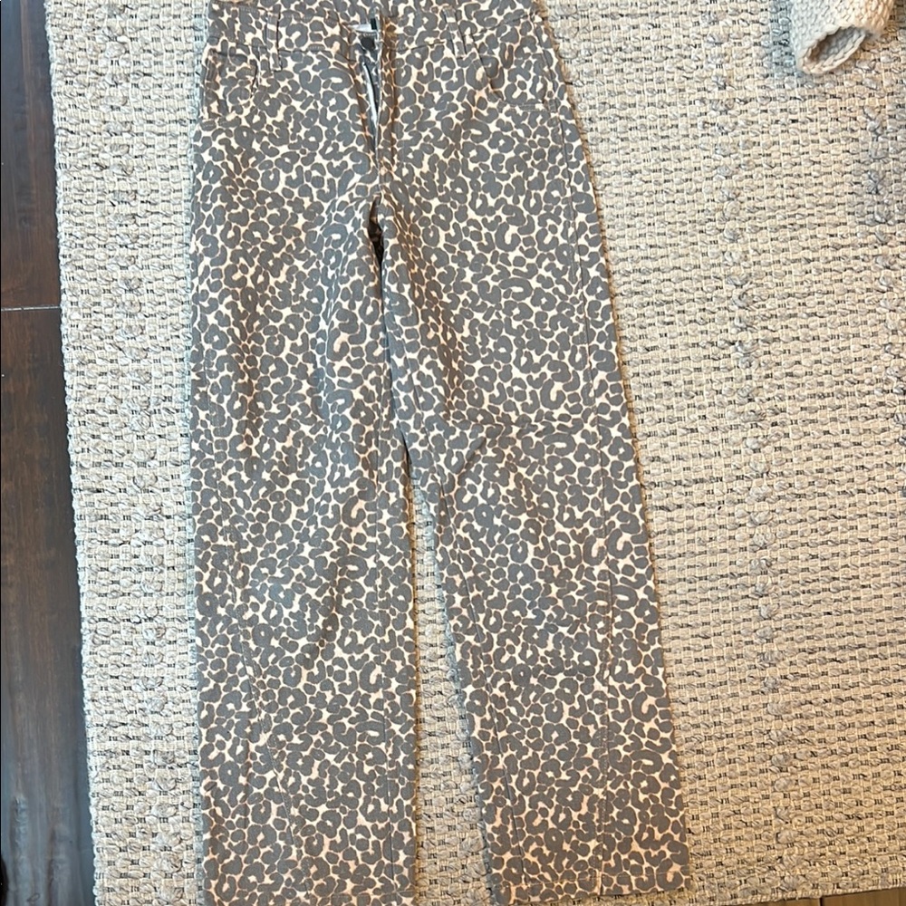 Leopard Print Wide-Leg Pants